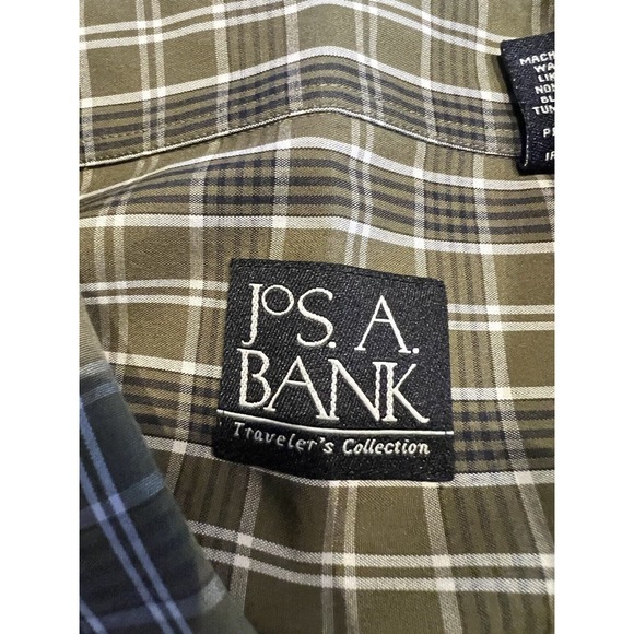 Jos A Bank Traveler's Collection Army Green Button Down Shirt Men's XL - Picture 5 of 6